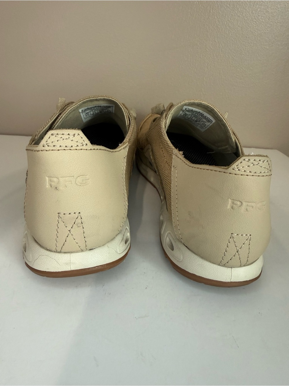 Columbia Mens PFG Bahama Vent Loco Relaxed III Boat Shoes Canvas Leather Tan 9.5 - Picture 9 of 11